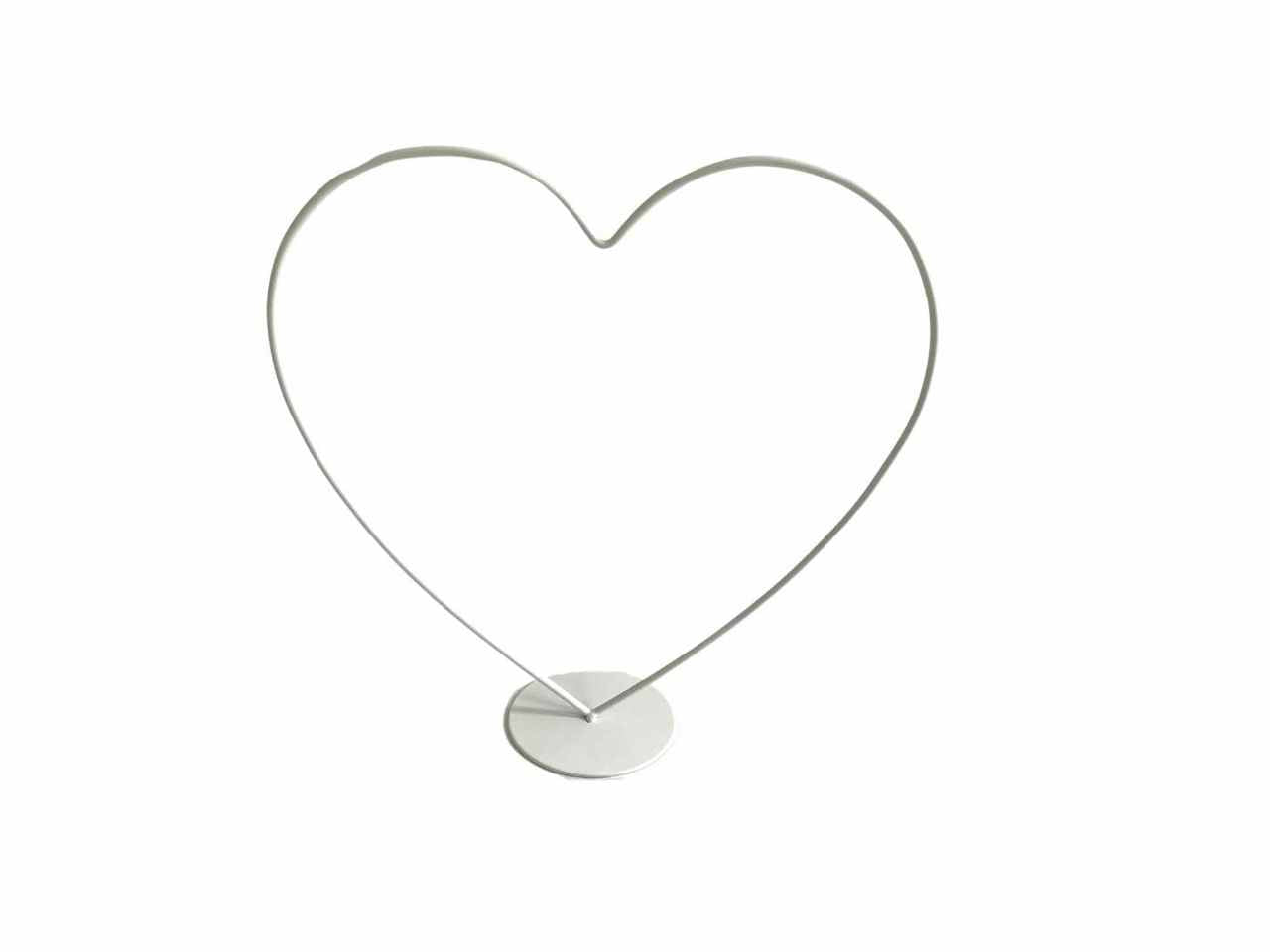 Cuore su piedistallo colore bianco d.40cm