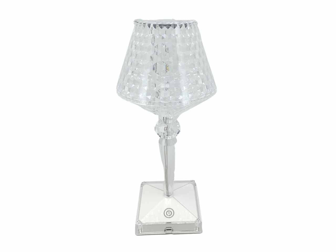 lampada da tavolo in plexiglass h.26cm giochi luce con led wireless 1500mah