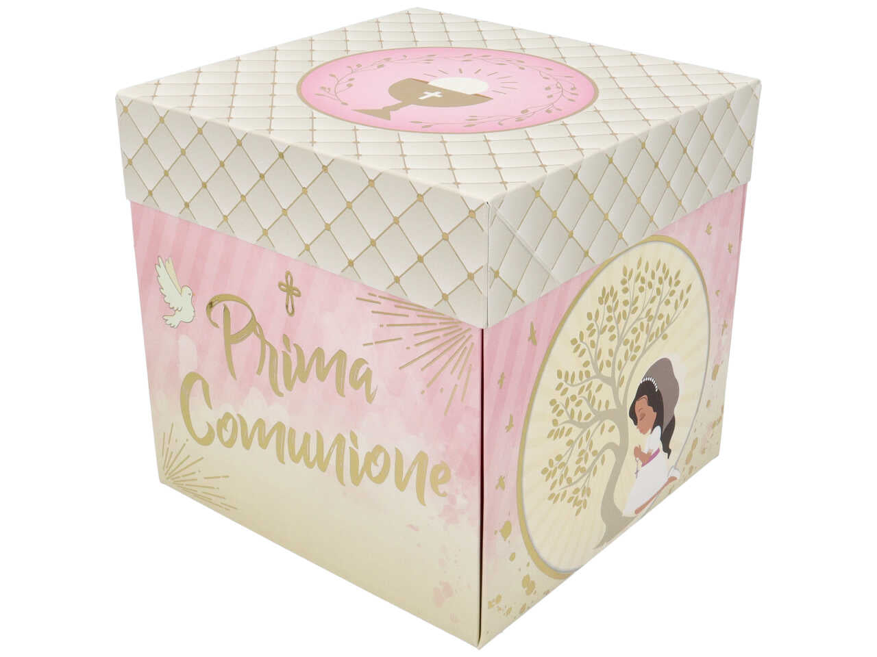 scatola comunione bimba 20x20cm