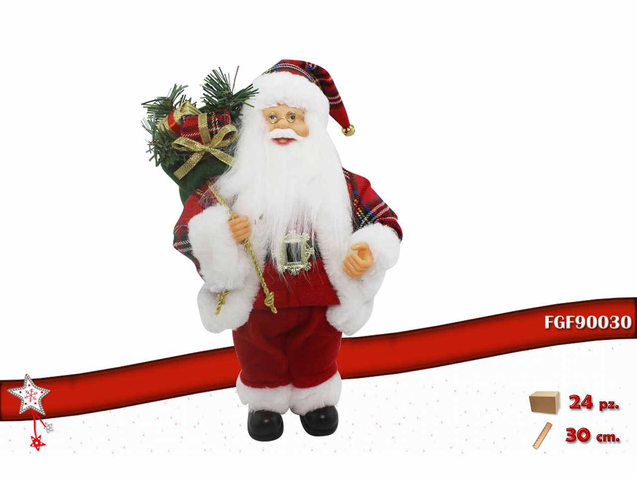 Babbo natale scozzese 30cm