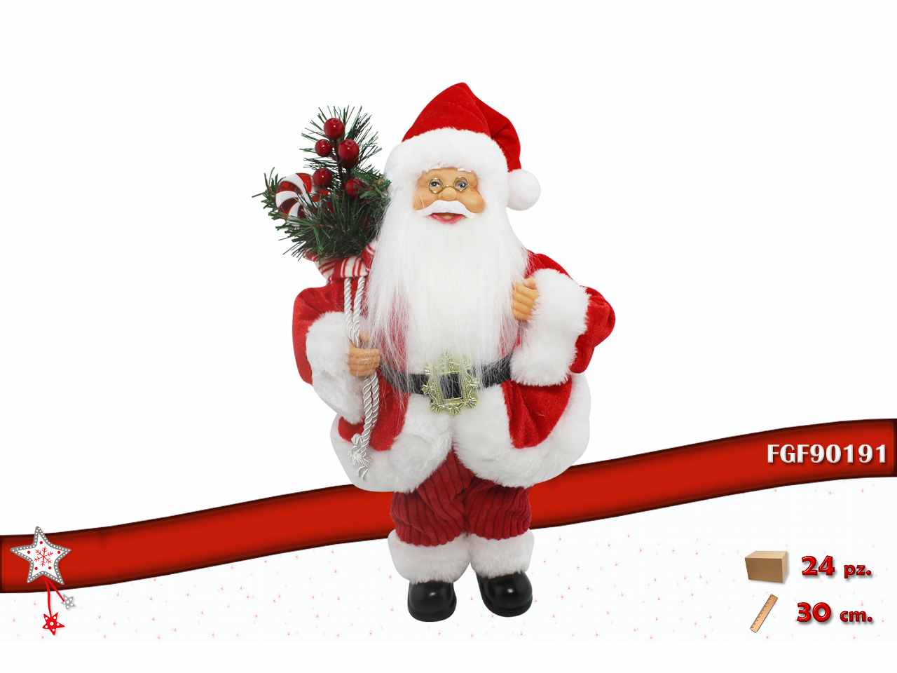 Babbo natale 30cm rosso