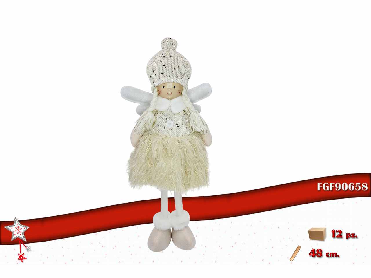 Fatina in tessuto beige oro 18x15x48cm