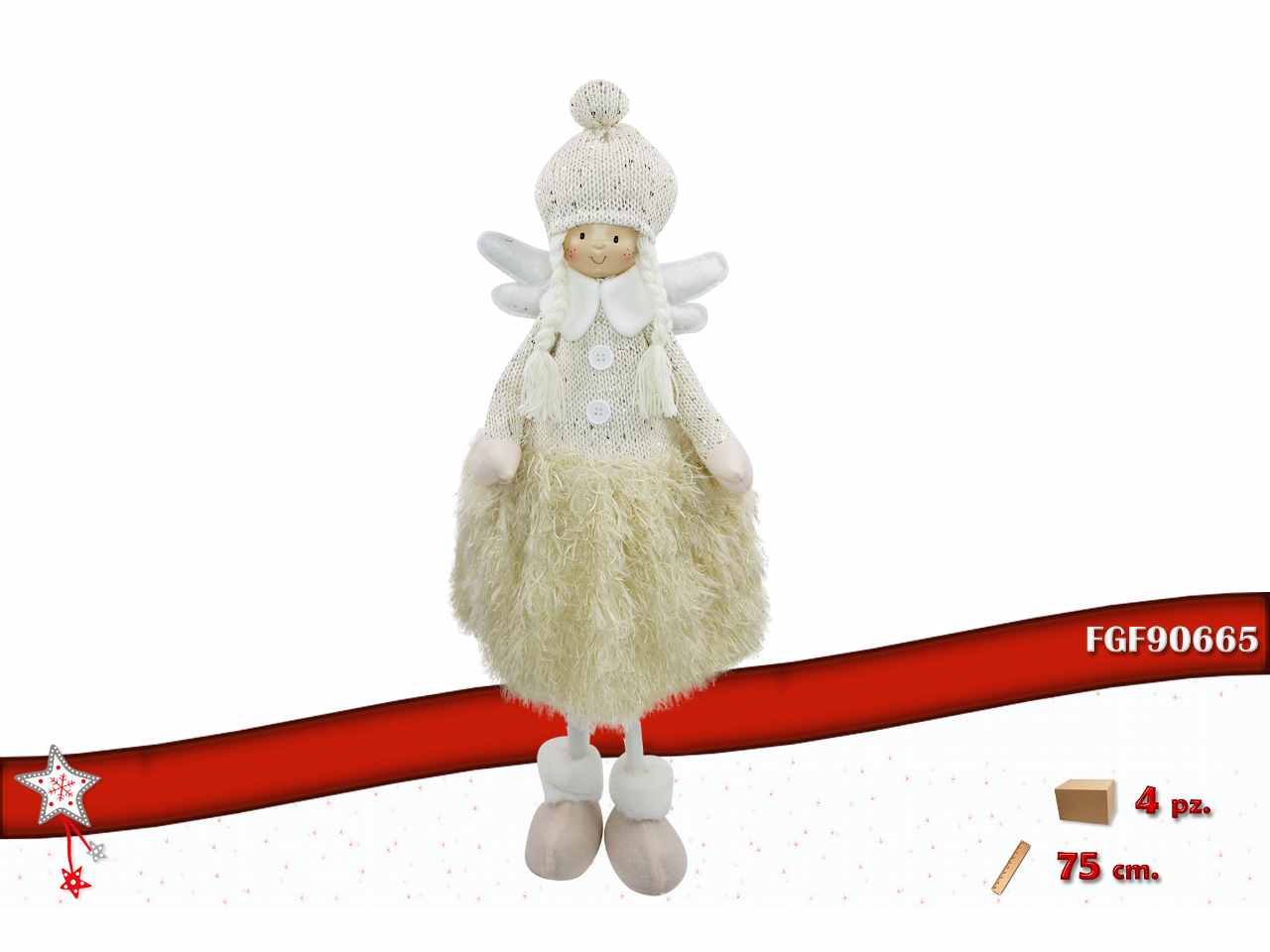 Fatina in tessuto beige oro 26x20x75cm