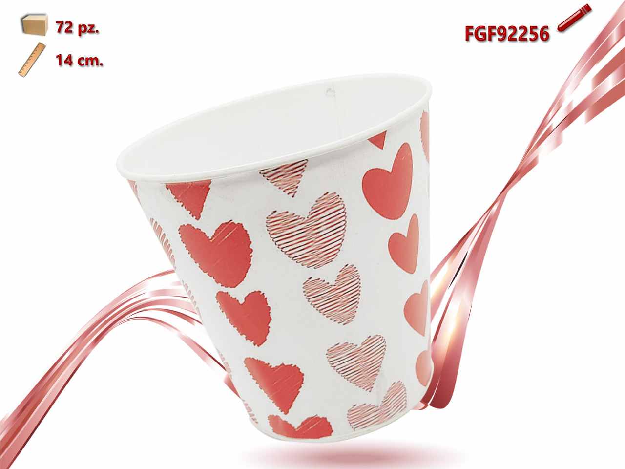 Secchiello decorativo in latta 14cm