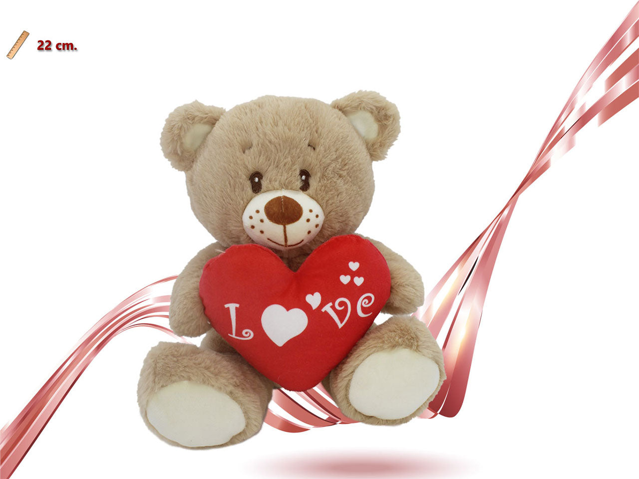 Peluche orso con cuore 22cm