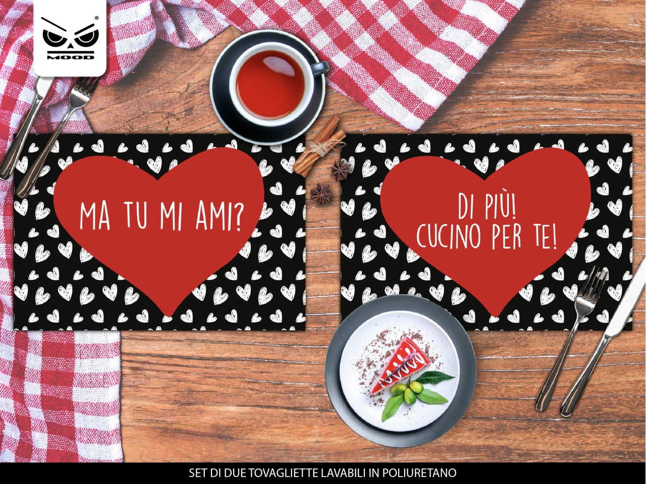 Set di 2 tovagliette in pu ma tu mi ami?