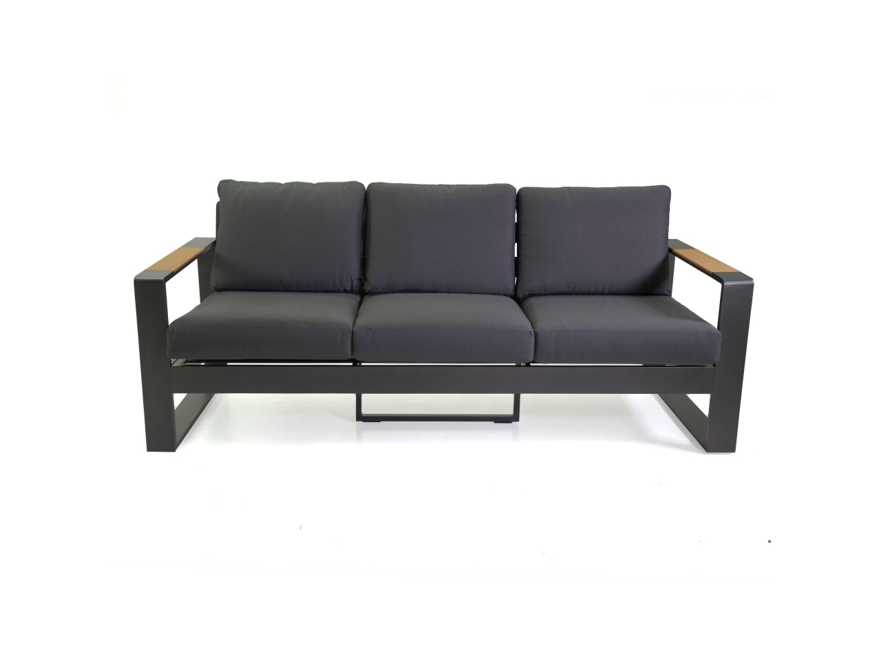 Salotto in alluminio blaine colore antracite 3 posti