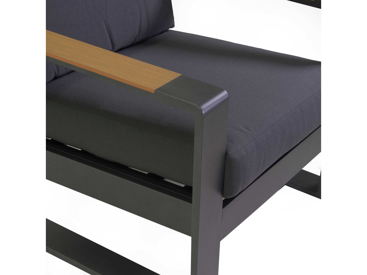 Salotto in alluminio blaine colore antracite 3 posti