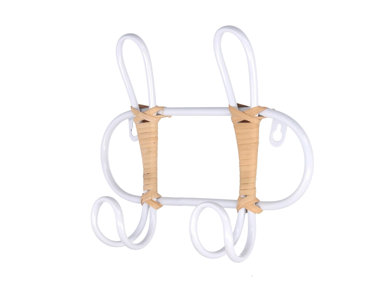 Attaccapanni in metallo 2 posti colore bianco 26,5x7,5x21cm