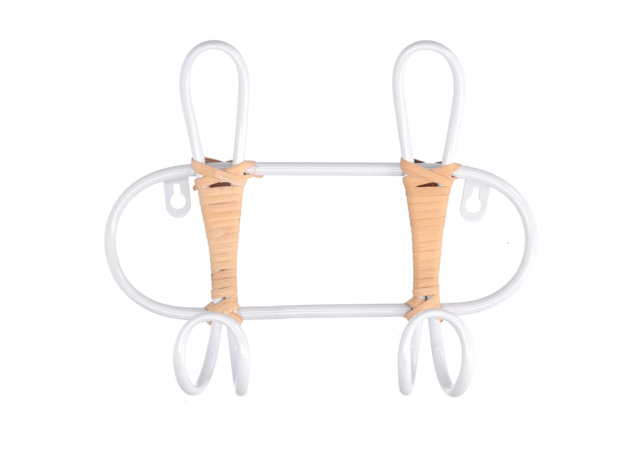 Attaccapanni in metallo 2 posti colore bianco 26,5x7,5x21cm