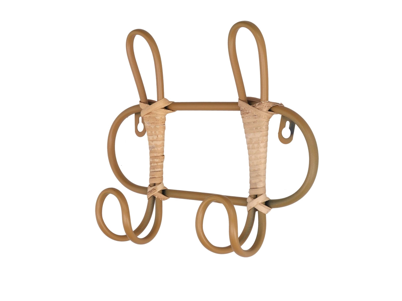 Attaccapanni in metallo 2 posti colore beige 26,5x7,5x21cm