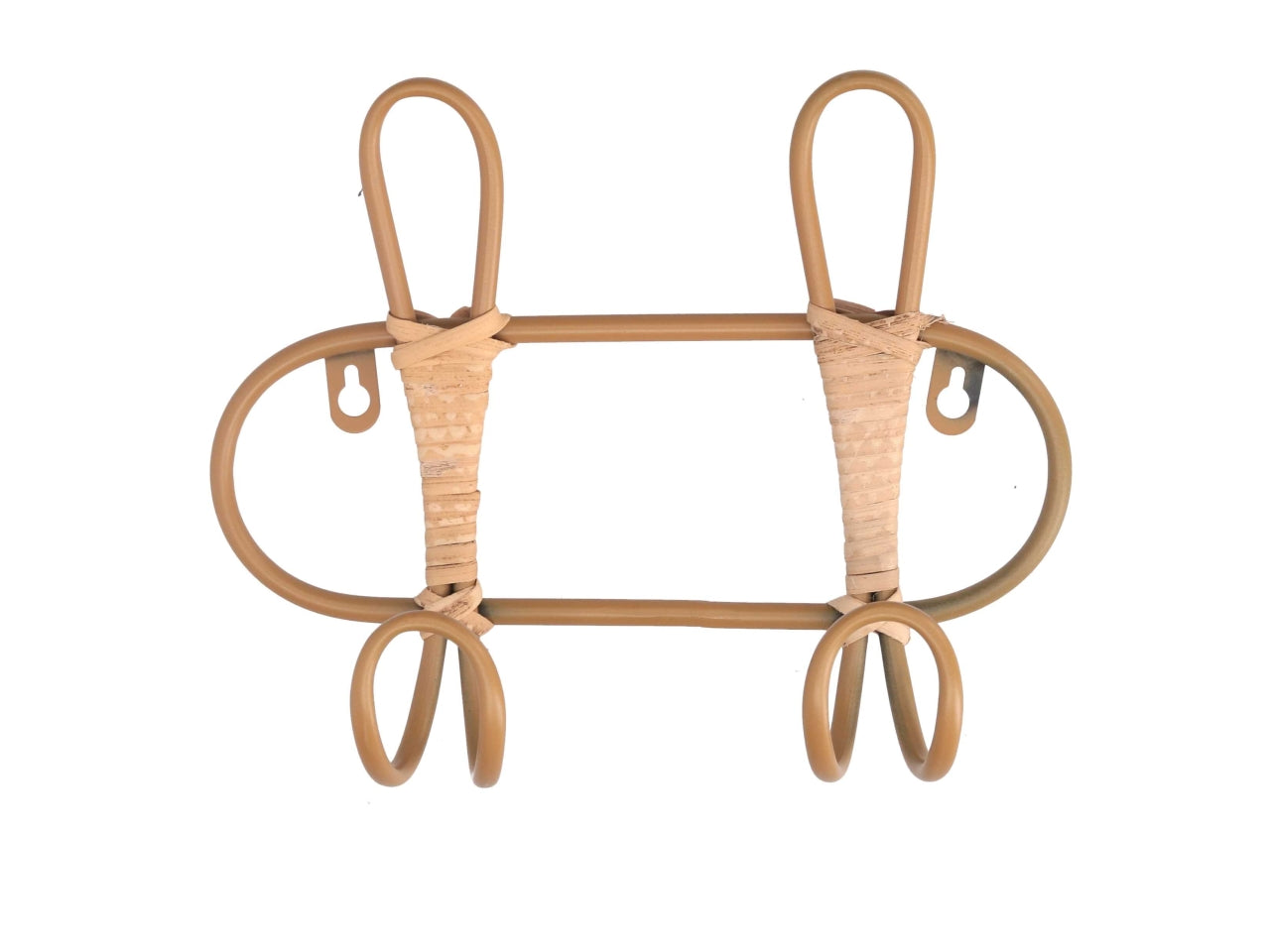 Attaccapanni in metallo 2 posti colore beige 26,5x7,5x21cm