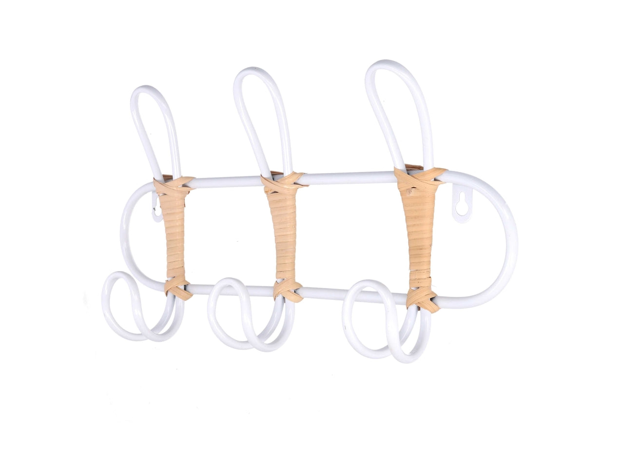 Attaccapanni in metallo 3 posti colore bianco 40x7,5x21cm