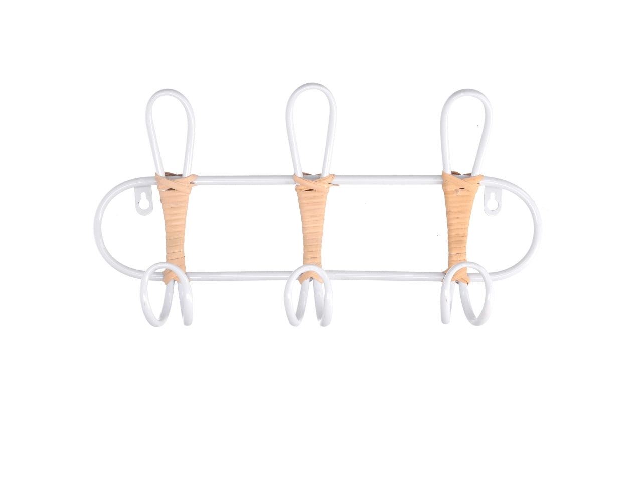 Attaccapanni in metallo 3 posti colore bianco 40x7,5x21cm