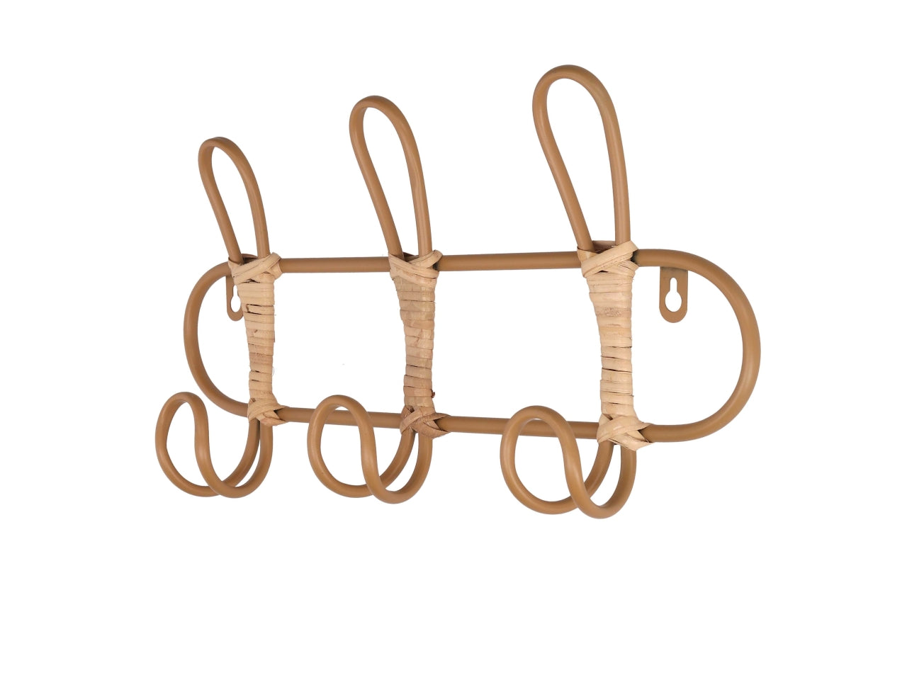Attaccapanni in metallo 3 posti colore beige 40x7,5x21cm