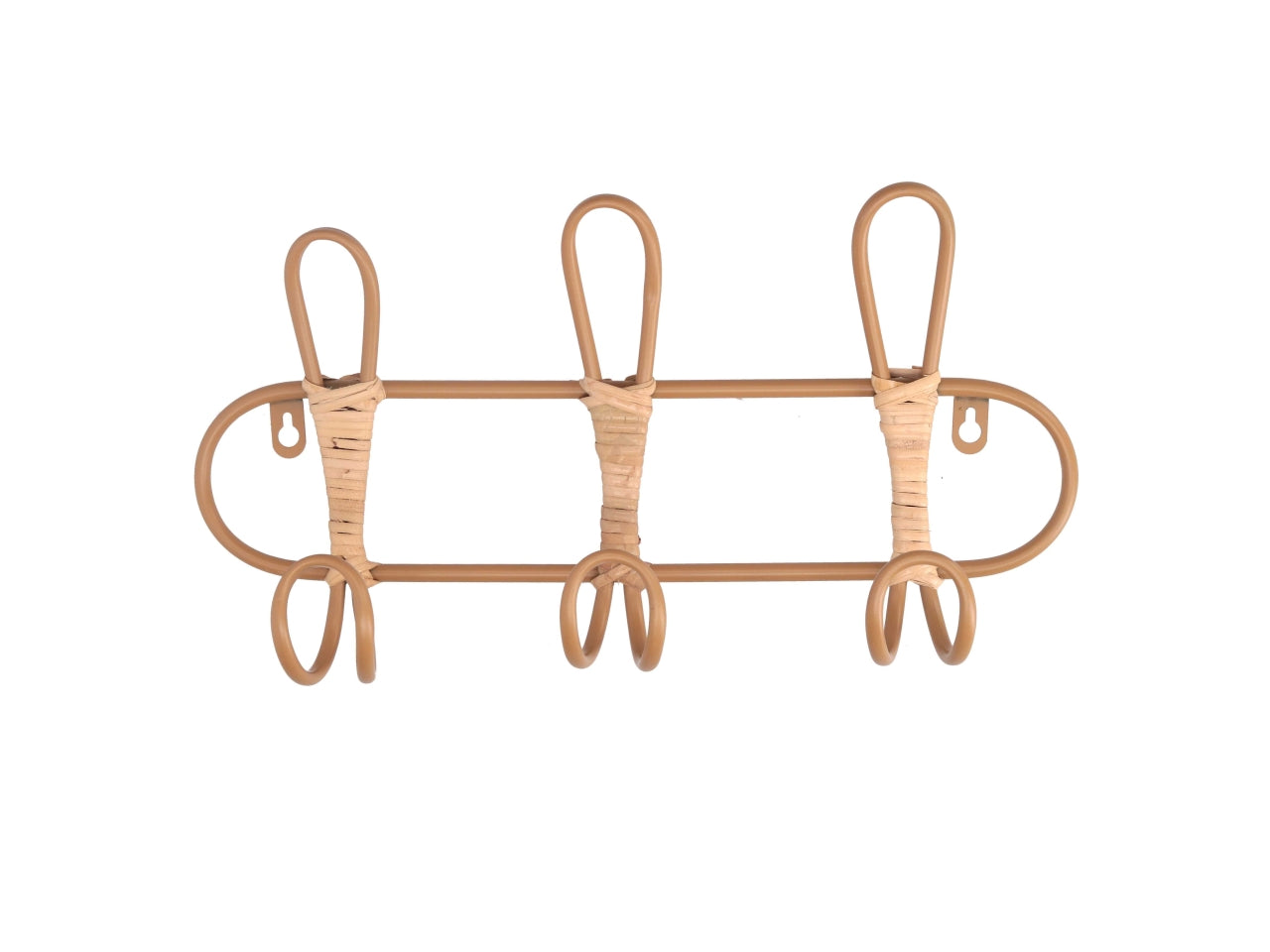 Attaccapanni in metallo 3 posti colore beige 40x7,5x21cm