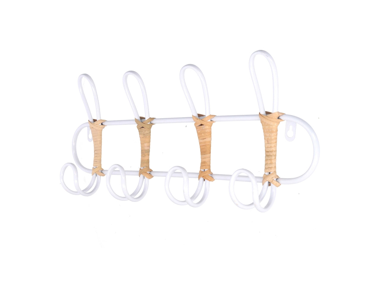 Attaccapanni in metallo 4 posti colore bianco 51,5x7,5x21cm