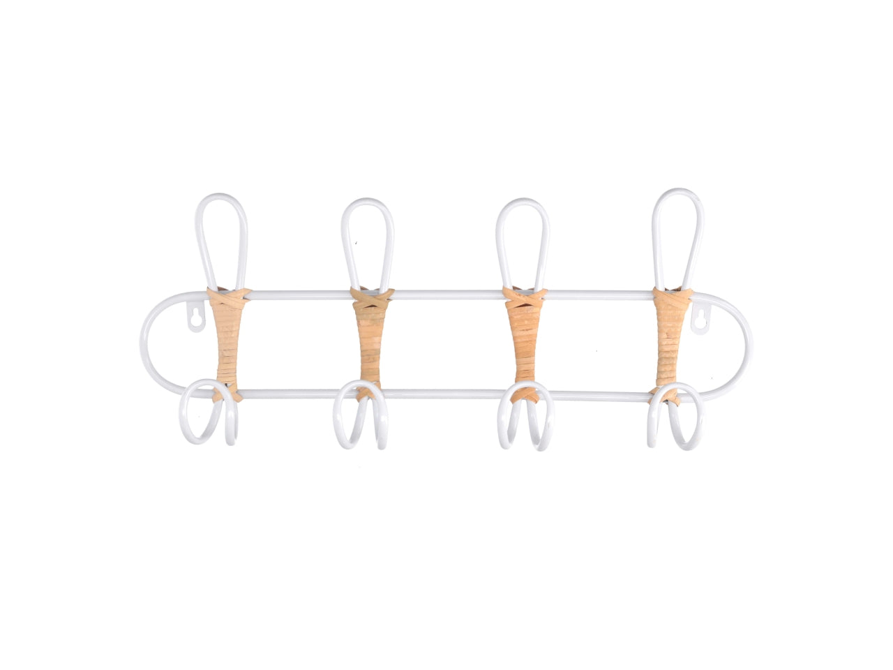Attaccapanni in metallo 4 posti colore bianco 51,5x7,5x21cm