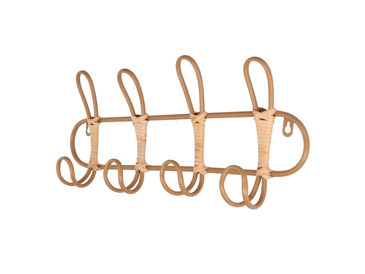 Attaccapanni in metallo 4 posti colore beige 51,5x7,5x21cm