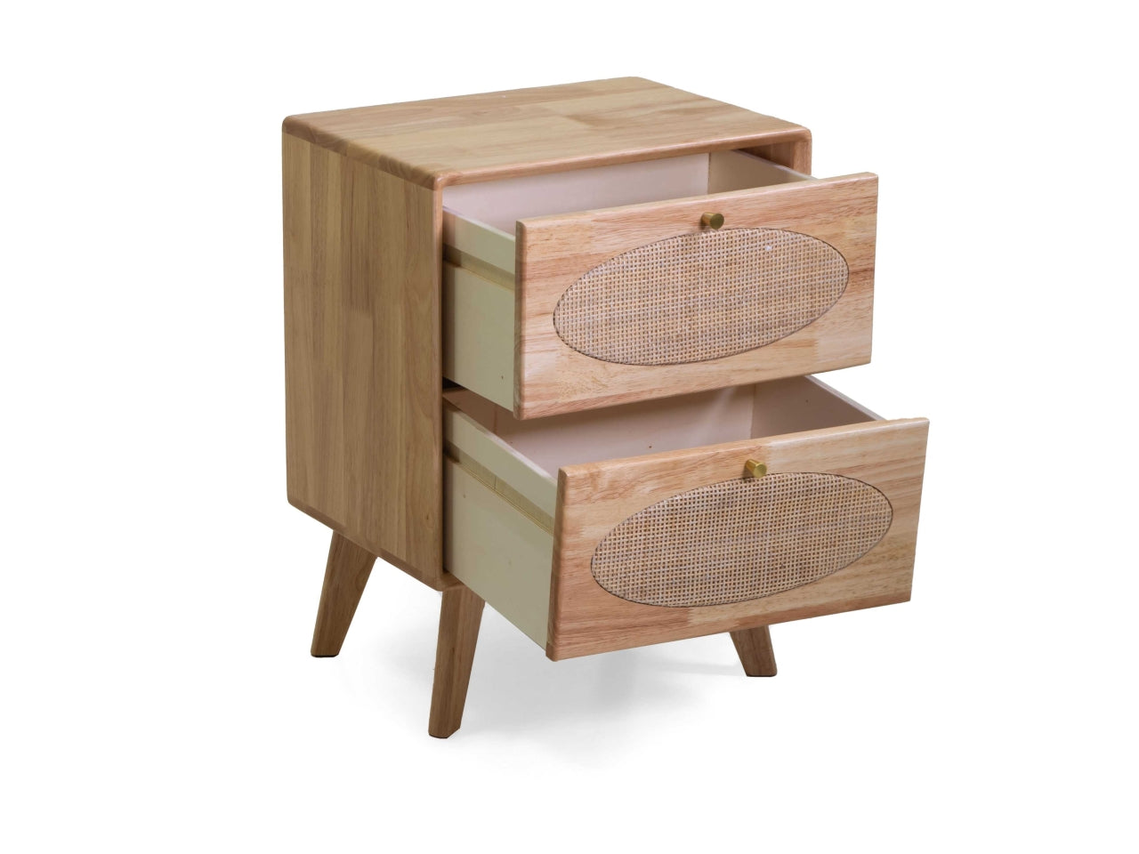 Mobiletto in legno mantra con 2 cassetti colore naturale 40x30xh.54cm