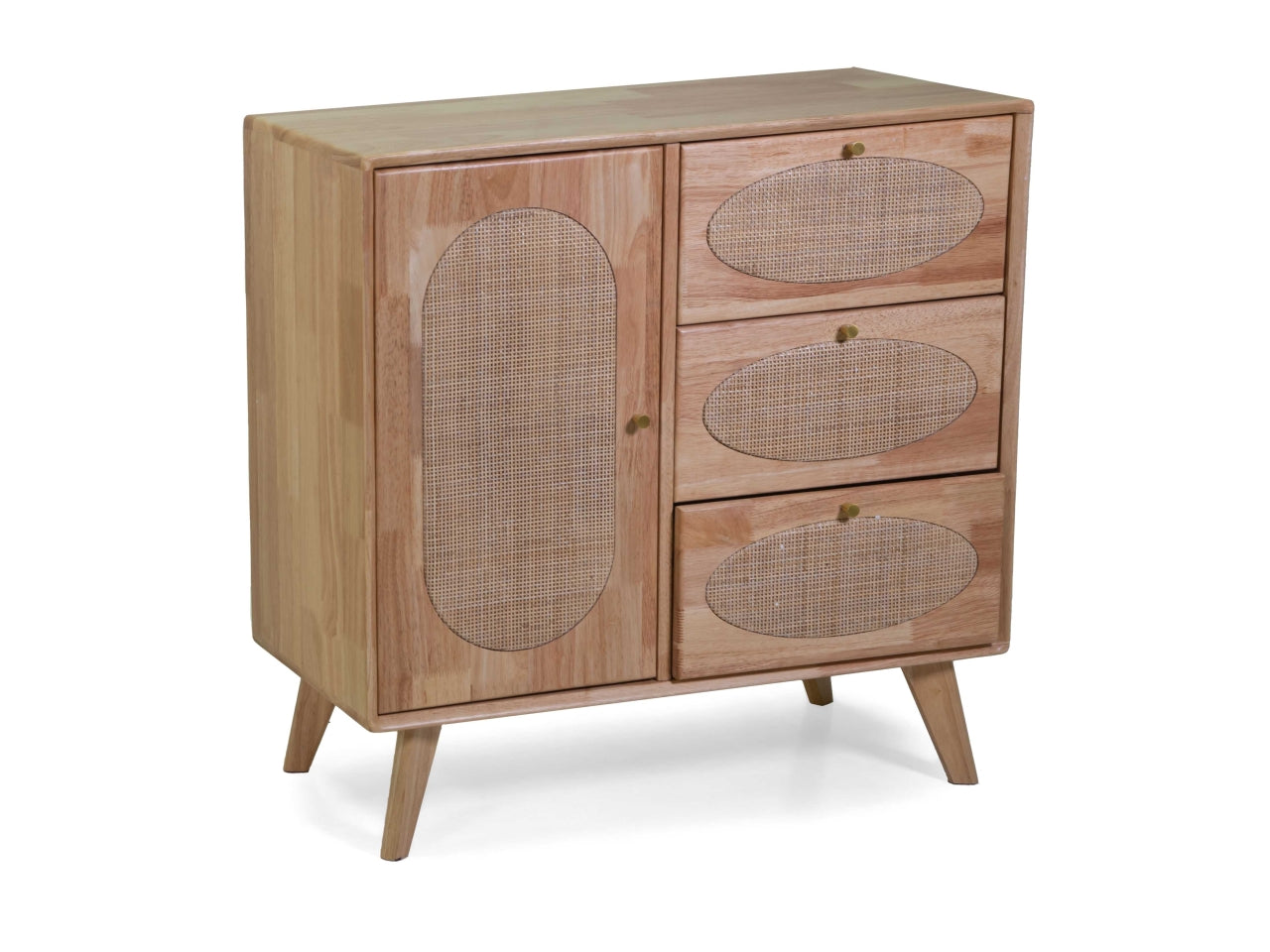 Mobiletto legno mantra 1 anta + 3 casset ti naturale 74,5x35h75cm
