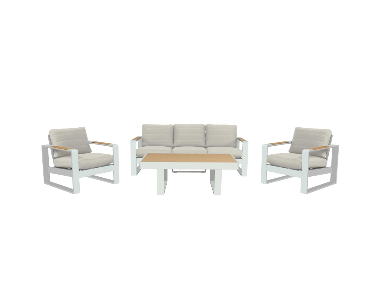 Salotto in alluminio blaine colore bianco 3 posti