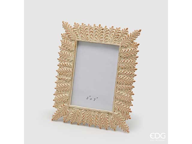 porta foto con foglie palma 27x22 oro713954,04
