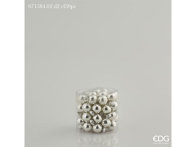 Sfera vetro d02 50 pezzi silver 671584,02