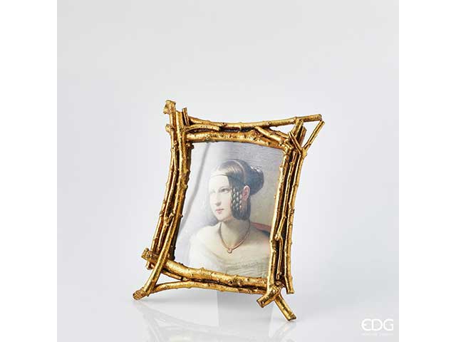 Porta foto rami intrecciati 33x38cm oro 712952,01