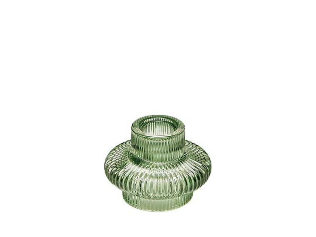 Portacandela disco righe h6xd8 verde 104598,71