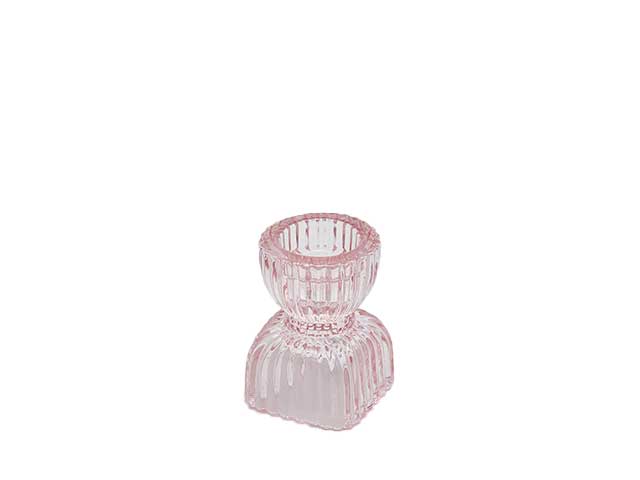 Portacandela righe h9xd6 rosa 104600,50