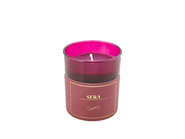 Candela in vetro 8x7cm burgundy 612367