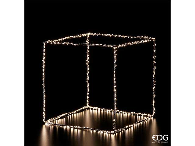 Cubo con 880 micro led 60x60cm argento 682095,02