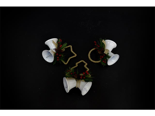 pendente natalizio campanella bianco 65mm