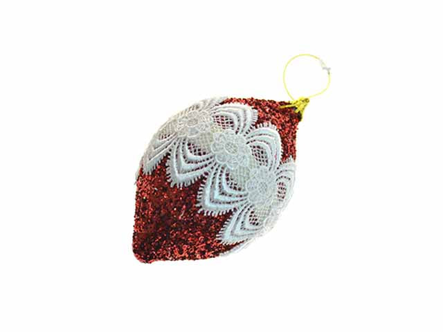 pendente natalizio goccia rosso 8x12cm
