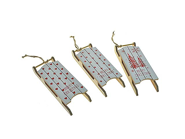 dietroporta slitta legno natale bianco 4094602