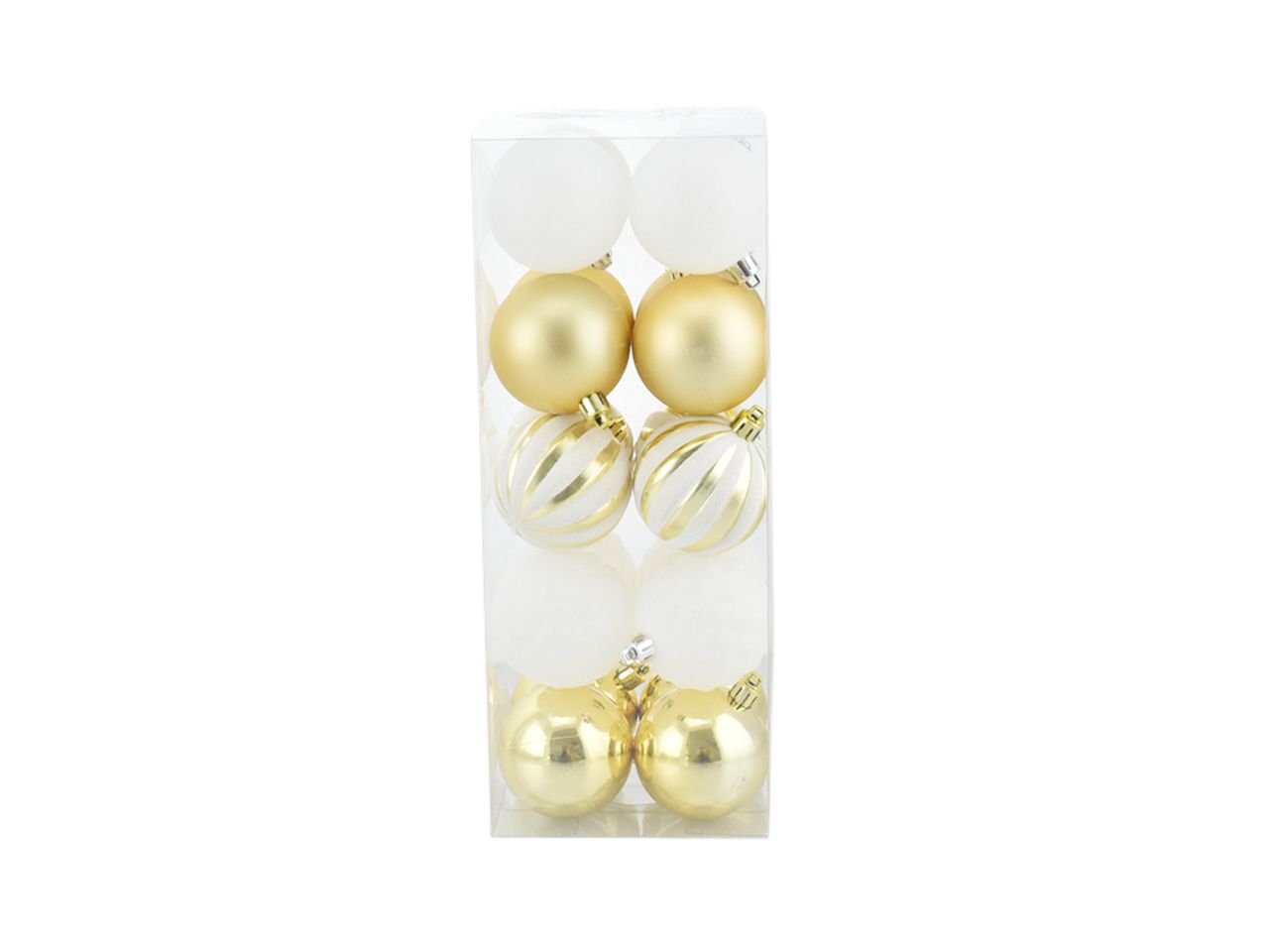Palle di natale misura 6cm combinazione di spicchi bianco e oro - la confezione comprende 20 palle di natale