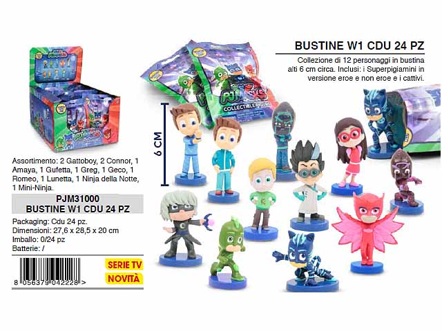 Pj masks pers.in bustine 6cm w1 pjm31000 $