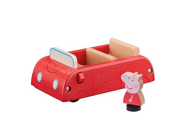 Peppa pig auto legno c/1pers ppc63000$