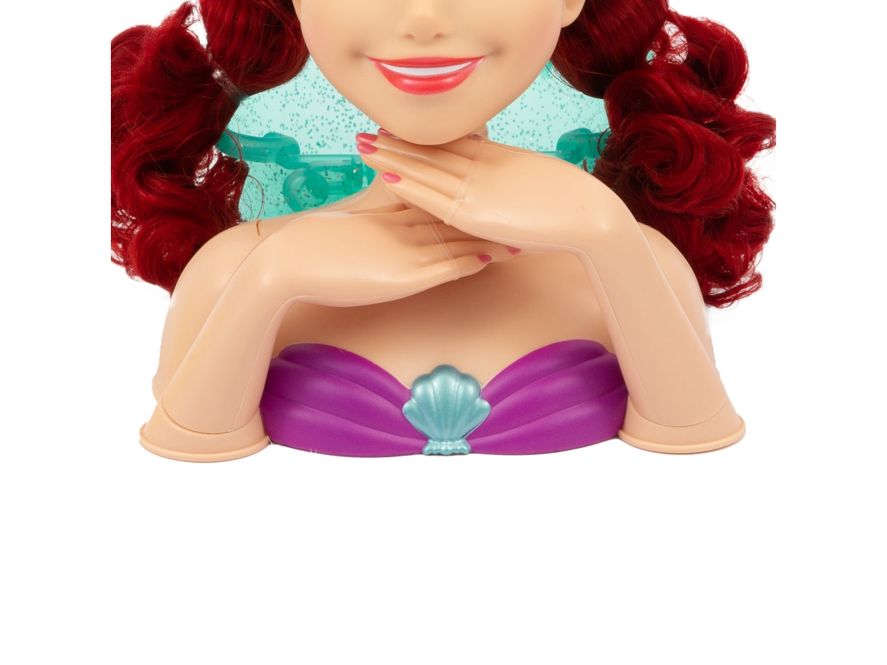 Grandi giochi testa di ariel da 20cm con collo articolato e 20 accessori per creare acconciature