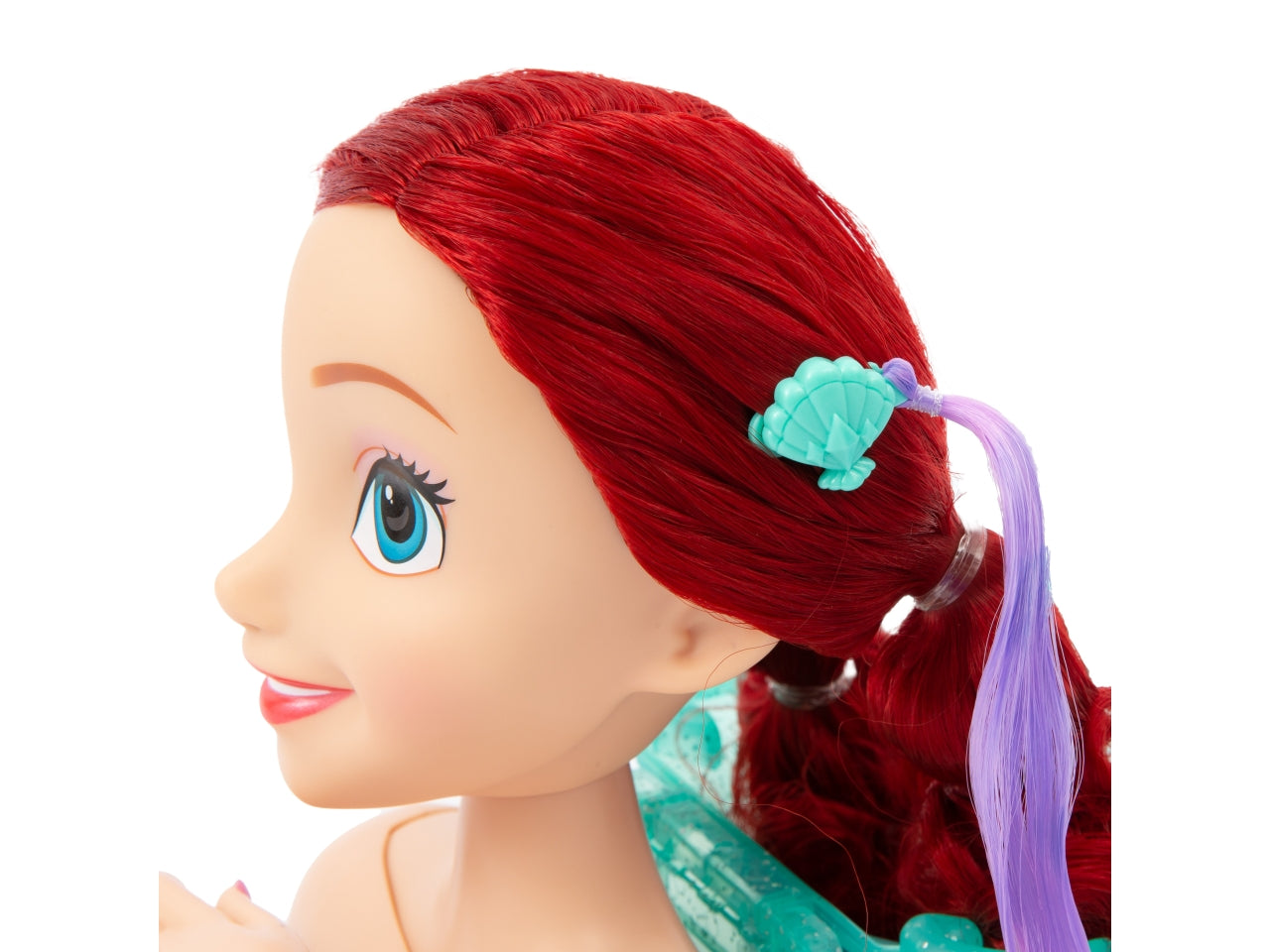 Grandi giochi testa di ariel da 20cm con collo articolato e 20 accessori per creare acconciature