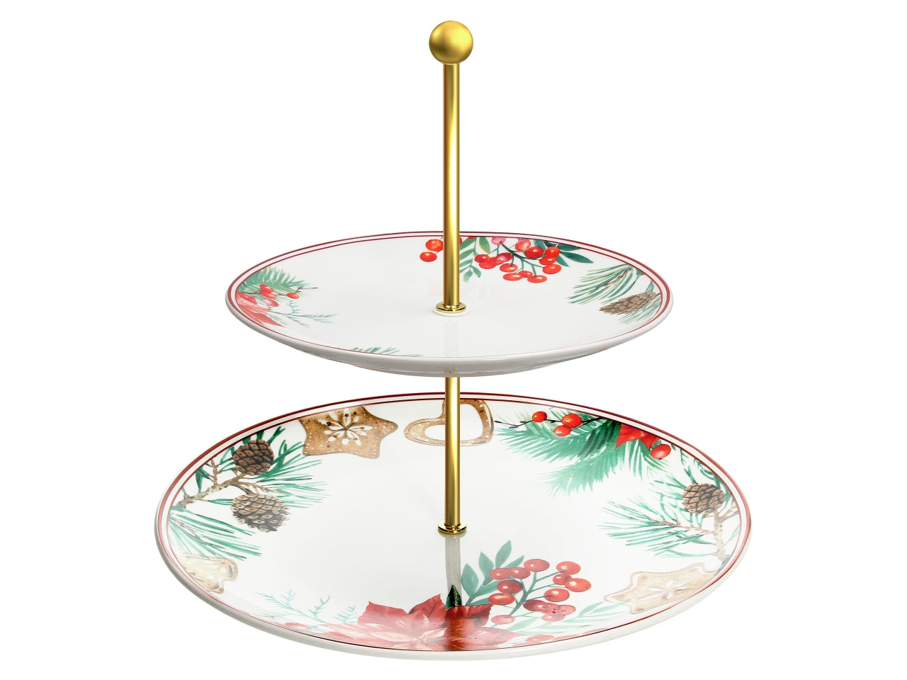 Tognana alzata torta a 2 ripiani linea dolce natale d.27xh.25cm