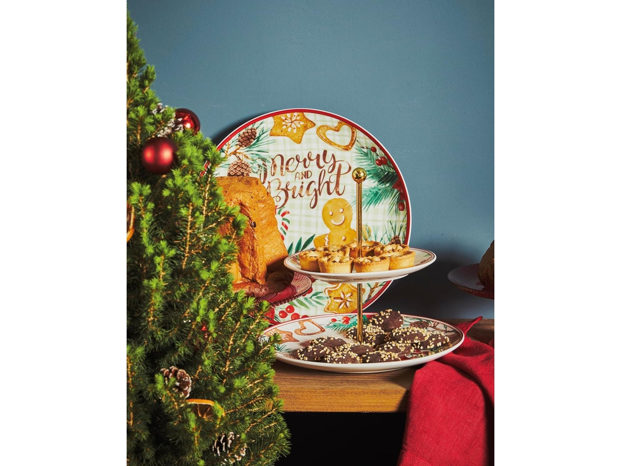 Tognana alzata torta a 2 ripiani linea dolce natale d.27xh.25cm