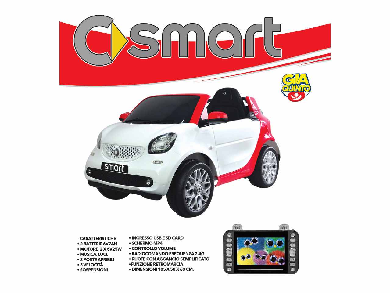 auto smart mp4 bianca gvc-5489