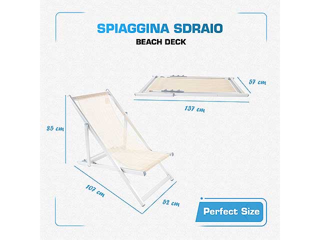 Sedia da mare relax 98x68x106cm