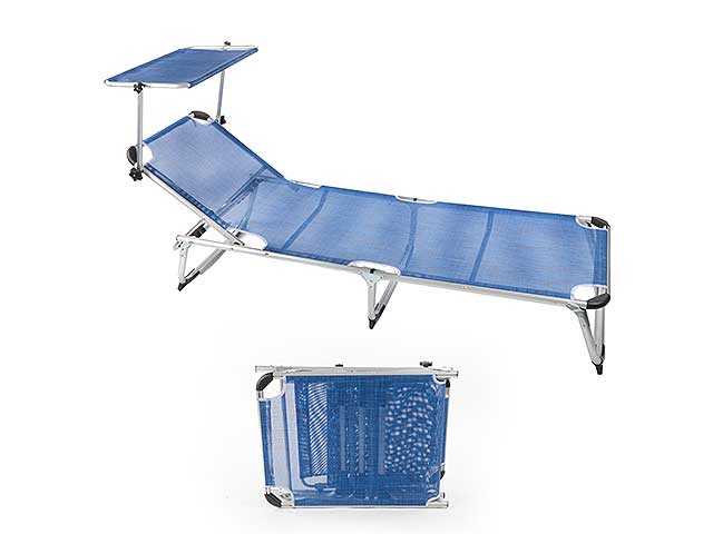 lettino prendi sole in alluminio 186x61x34cm