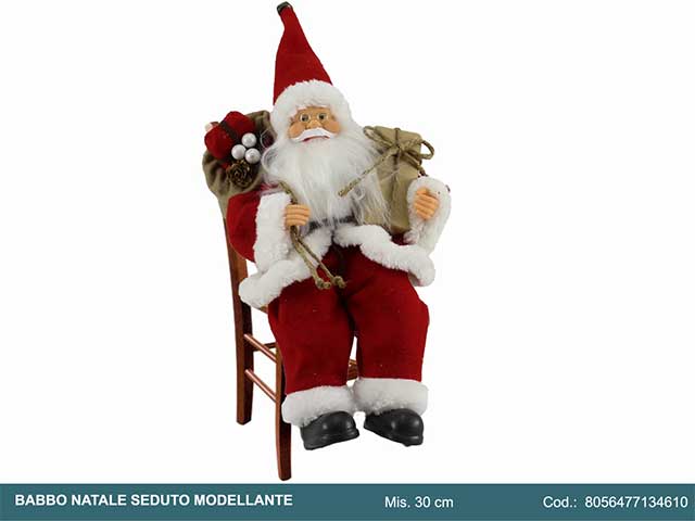 babbo nat. 30cm seduto