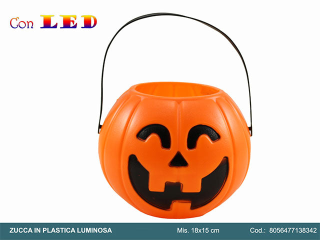 Zucca plastica luminosa 18x15cm
