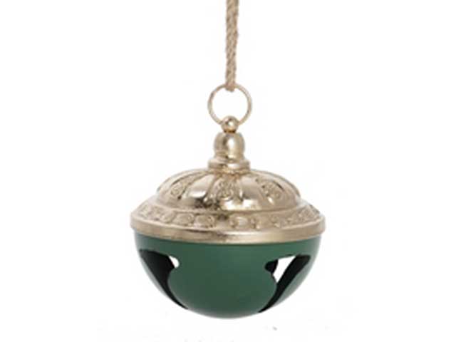 Campana verde/oro d.15cm metallo 131405