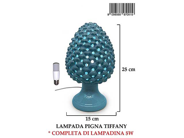 Lampada pigna forata 25cm tiffany 21021pt